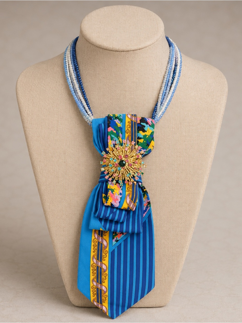 Necktie Necklace | Rush Limbaugh Tie | Sunburst Brooch | Neck Nouveau